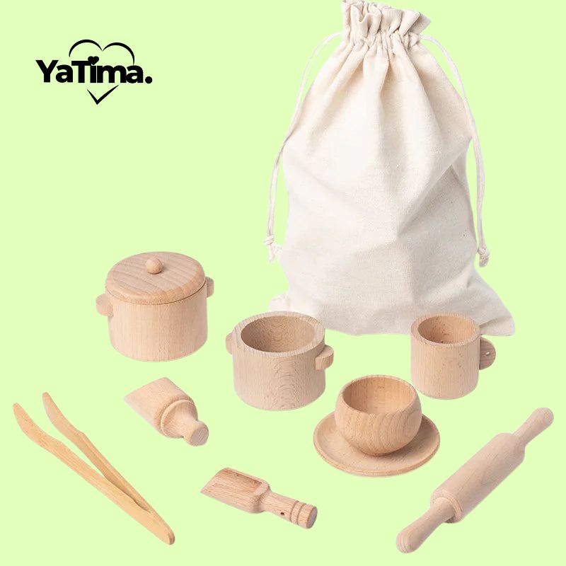 Ensemble de Cuisine en Bois Montessori pour Enfants