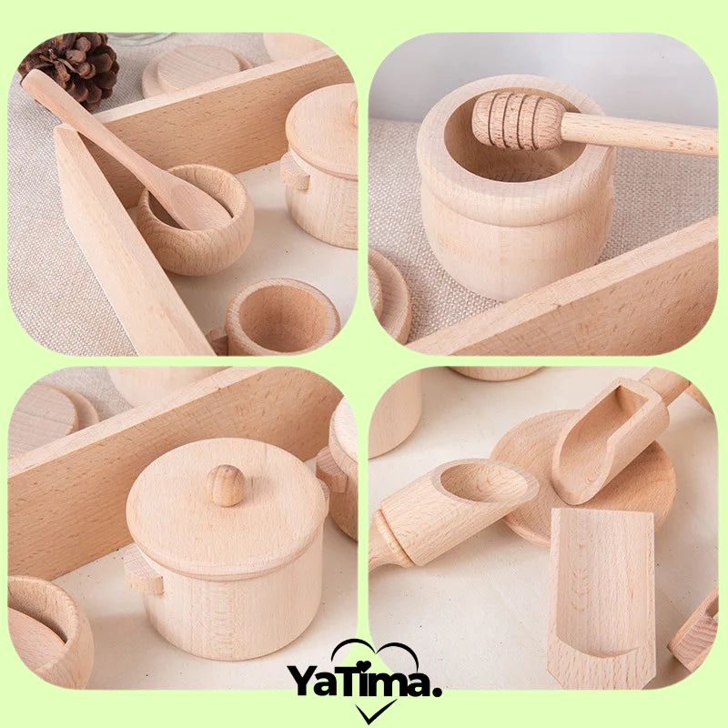 Ensemble de Cuisine en Bois Montessori pour Enfants