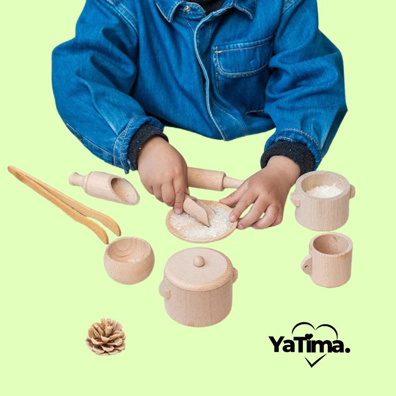 Ensemble de Cuisine en Bois Montessori pour Enfants