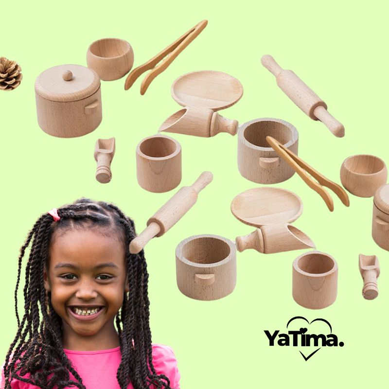 Ensemble de Cuisine en Bois Montessori pour Enfants